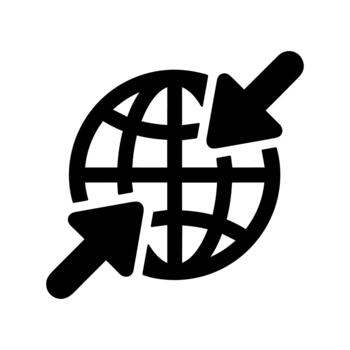 Simple Flat Design Global Compression Arrow Shape Outline Icon Element vector