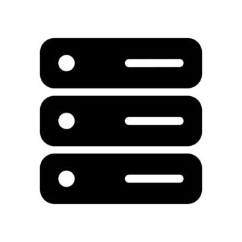Simple Solid Server Rack Data Storage System Network Technology Icon vector