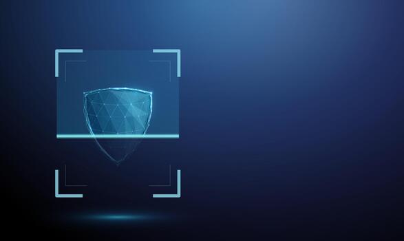 Digital shield representing cybersecurity vector