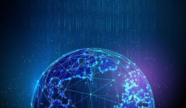 Digital globe with blue connections vector