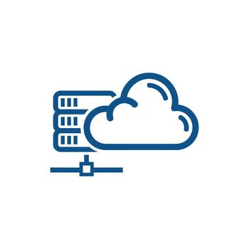 Modern cloud computing technology with server connection vector