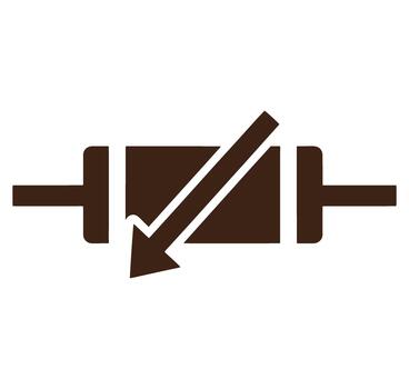 Brown dumbbell weightlifting icon with diagonal arrow pointing down symbolizing decrease or loss vector