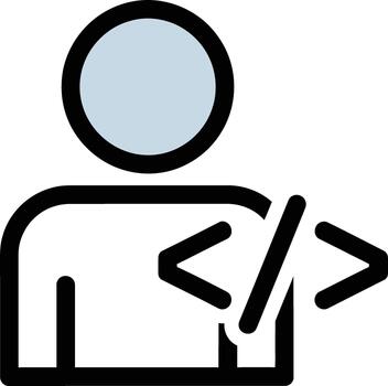 programador símbolo con código soportes gesto vector