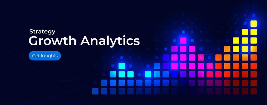 Colorful growth analytics chart visualization vector