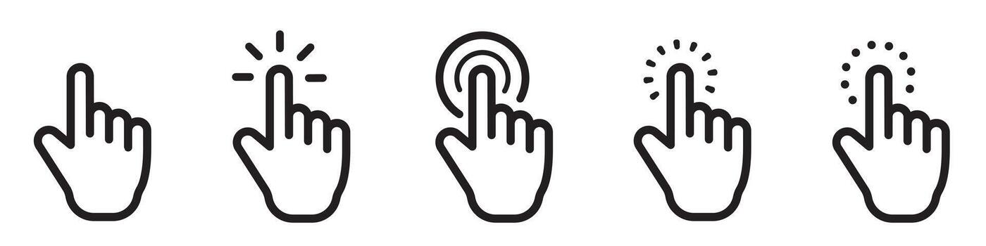 puntero cursor computadora ratón icono. haciendo clic cursor. vector