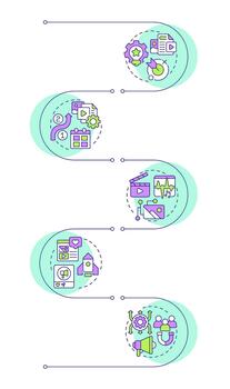 Icons for design process and workflow stages vector