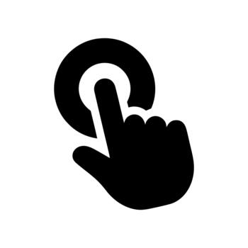 Touch Hand Tapping on Digital Screen Interface Button for Selection vector