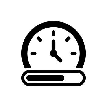 Time Progress Loading Indicator Icon Represents Task Completion vector