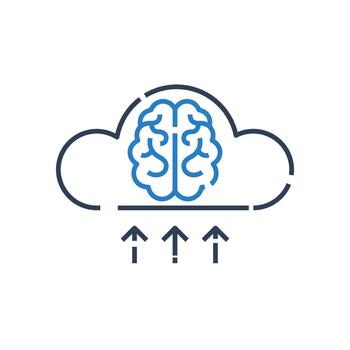 Cloud AI Artificial Intelligence Data Processing and Scalable Cloud Computing Illustration vector