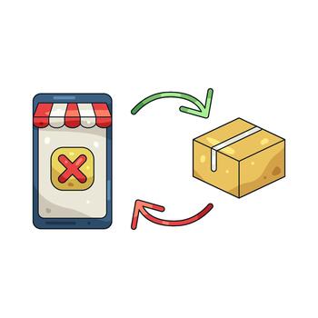 E-commerce Return Process vector