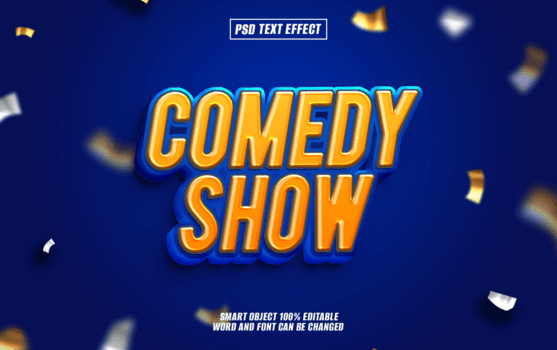comedy show text effect psd