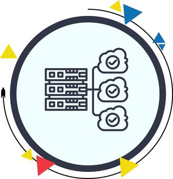 Cloud Database Balanced Smooth User Interface Layout vector