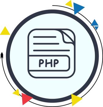 PHP File Creative Bold Interface Symbol vector