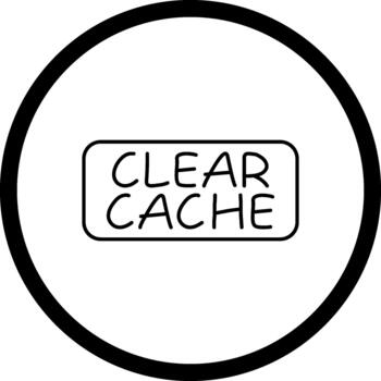 Clear Cache Slim Button Minimal Flat Interface Layout vector