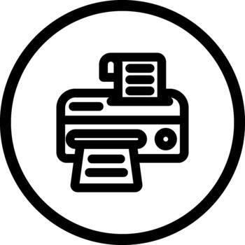 Printer Minimal Flat Interface Layout vector