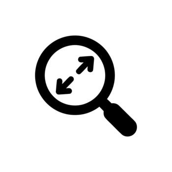 Zoom Out Icon Showing Decrease in Size with Magnifying Glass vector
