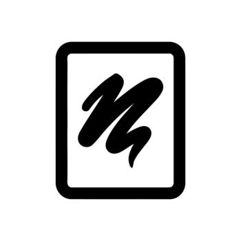 Scribble Abstract Black Ink Inside a Rounded Rectangular Frame vector