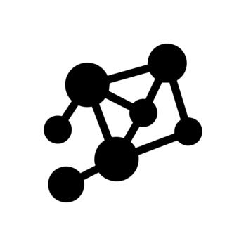 Abstract Simple Connection Structure Node Network Communication Icon vector