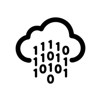 Outline Simple Cloud Computing Binary Code Digital Data Icon vector