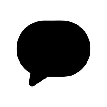 Simple Solid Fill Speech Bubble Shape Communication Icon Element vector