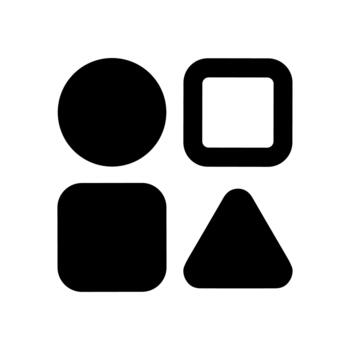 sencillo sólido geométrico forma circulo cuadrado triángulo redondeado cuadrado icono vector