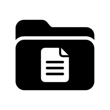 Flat Solid Style Document Inside Folder Sign Shape Icon vector