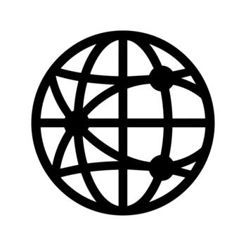 Simple Flat Globe Grid Network Node Connection Symbol Icon vector