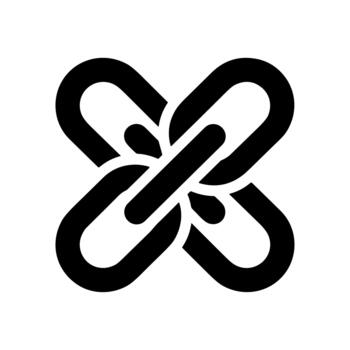 Flat Solid Style Interlocking Chains Shape Connection Symbol Icon vector