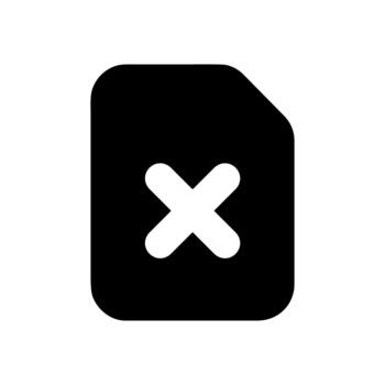 Simple Solid File Delete Button Icon Shape Element vector