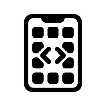 Isolated Flat Style Mobile Application Development Programming Interface Icon vector