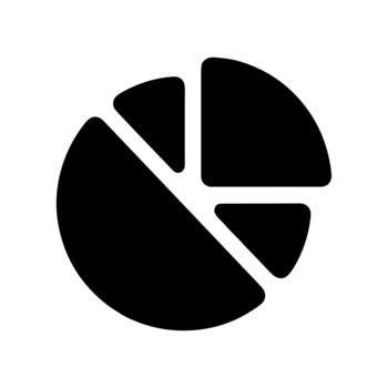 Flat Solid Pie Chart Presentation Statistics Report Graph Icon vector
