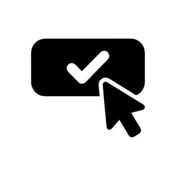 Flat Isolated Checkmark Pointer Click Selection Button Sign Icon vector