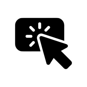 sólido estilo ratón cursor haciendo clic botón digital elemento icono vector