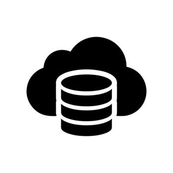 Simple Glyph Database Cloud Data Server Storage Stack Icon Symbol vector