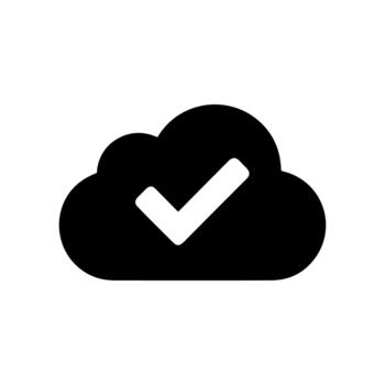 Flat Isolated Cloud Checkmark Graphic Shape Computing Icon vector