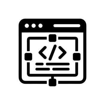 Solid Style Application Programming Interface Tag Icon Illustration vector