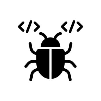 plano silueta error con código elemento representa software error icono vector