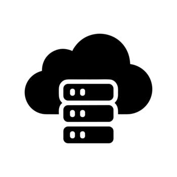 Isolated Flat Cloud Server Stack Data Storage Computing Icon vector