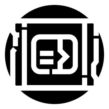 Circuit board processing data transfer technology icon vector