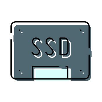 Solid state drive ssd storage computer component vector