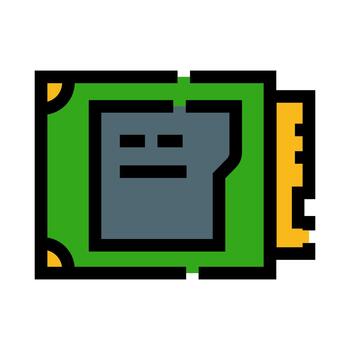 Microchip processor circuit board with data storage technology vector