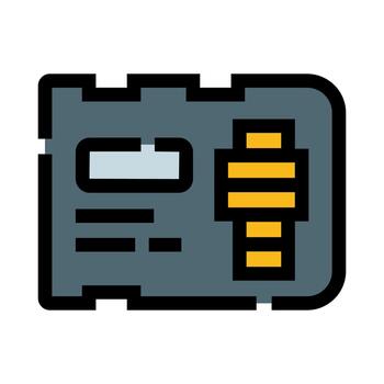 Computer microchip processing data and electronic components vector