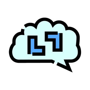 Brain activity processing complex thoughts speech bubble vector