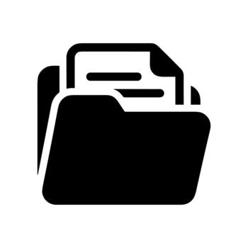 Solid Filled Data Folder with Document Icon Symbol vector