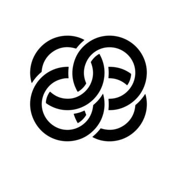 Geometric Flat Interlocking Circle Shape Connection Loop Sign Element vector