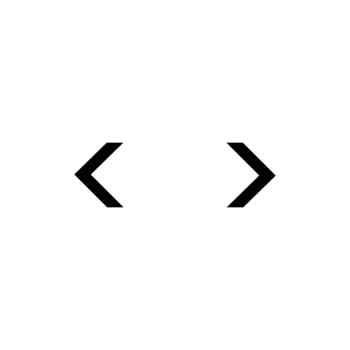 Minimalist black angle brackets icon for user interface navigation or coding syntax. vector