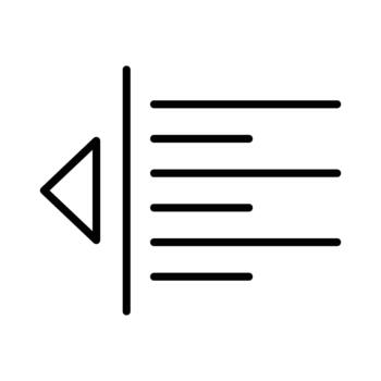 Decrease indent icon for text formatting in digital documents vector