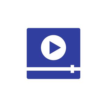 Centralized play function solid icon for visual tools vector