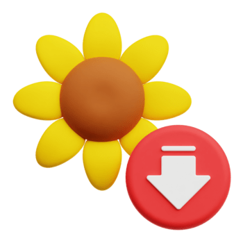 diminuir flor 3d ícone isolado em transparente fundo png