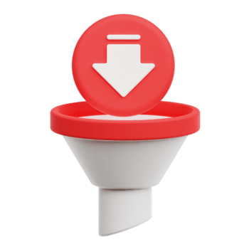 verringern Trichter 3d Symbol isoliert auf transparent Hintergrund png